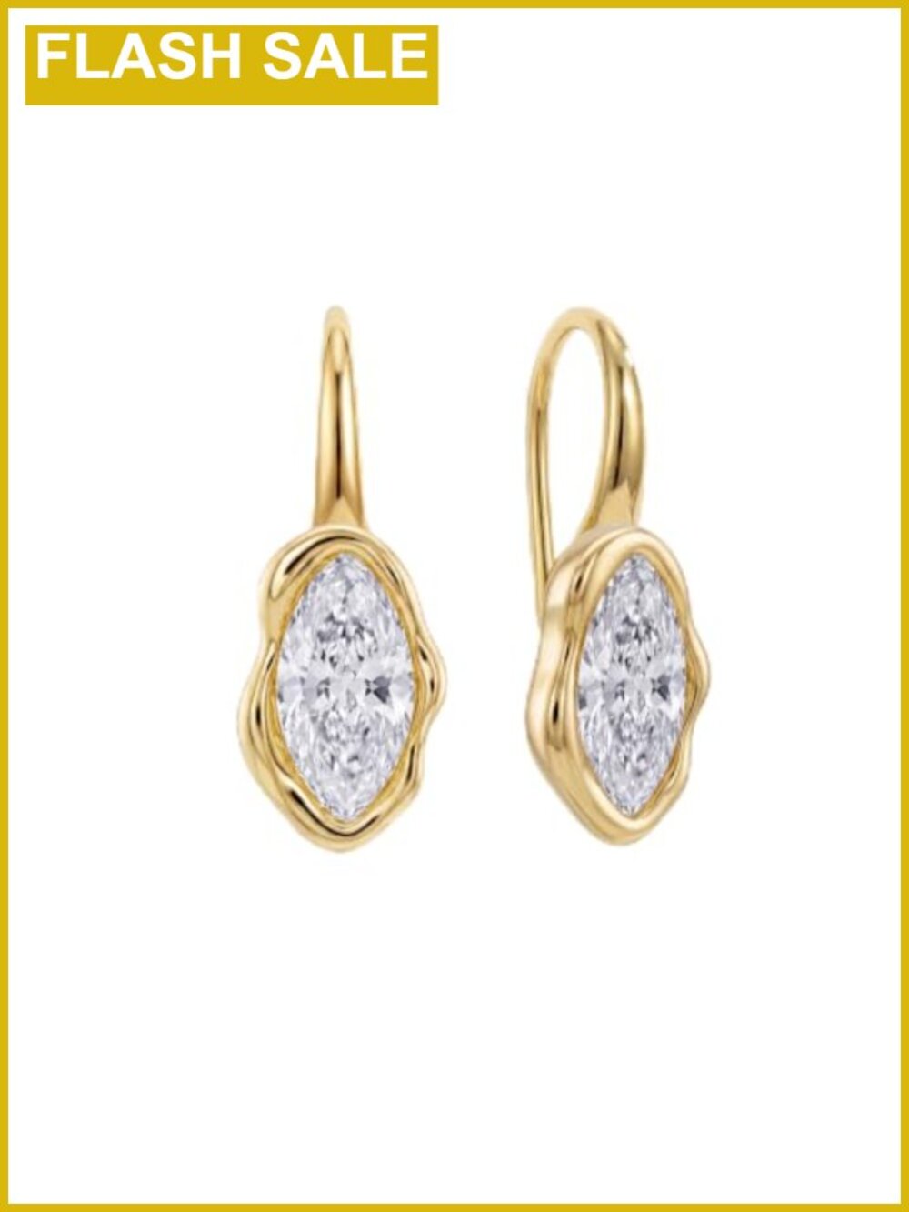 14K Gold & Silver Plated Hook Stud Earrings